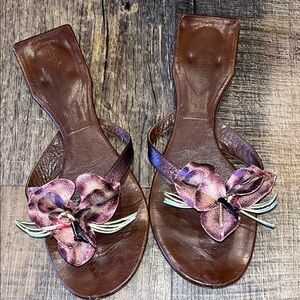 Stephane Kelian Floral Brown Sandals, size 5